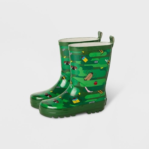 kids green rain boots